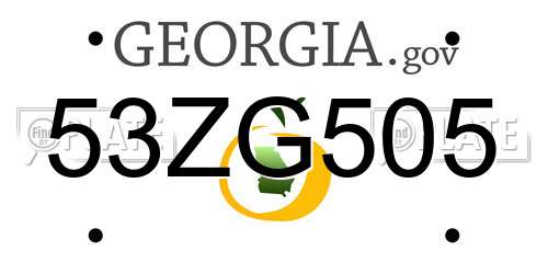 53ZG505 Georgia License Plate