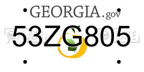 53ZG805 Georgia License Plate