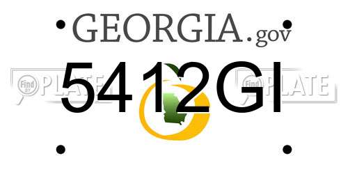 5412GI Georgia License Plate