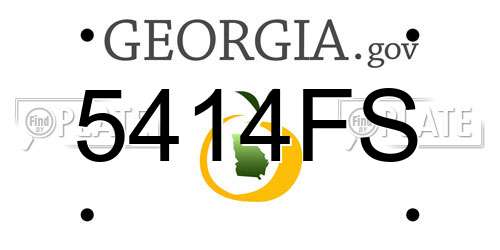 5414FS Georgia License Plate
