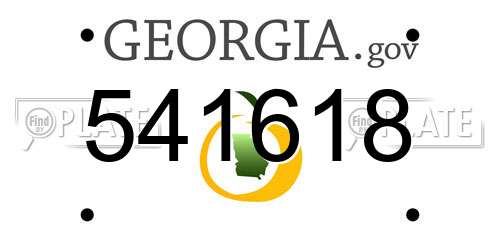 541618 Georgia License Plate