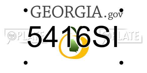 5416SI Georgia License Plate