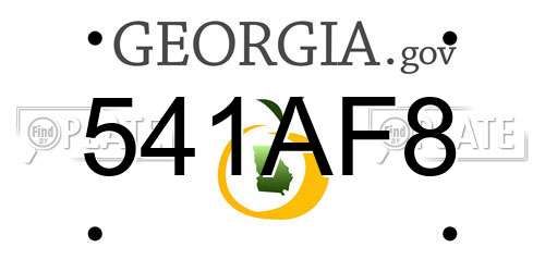 541AF8 Georgia License Plate