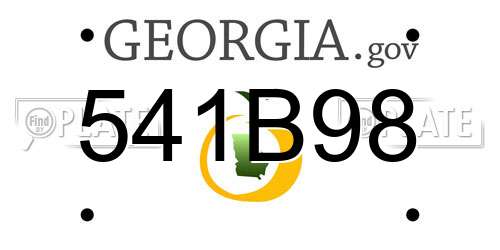 541B98 Georgia License Plate