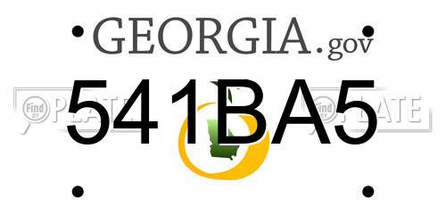 541BA5 Georgia License Plate