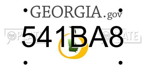 541BA8 Georgia License Plate