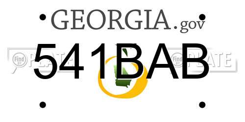 541BAB Georgia License Plate