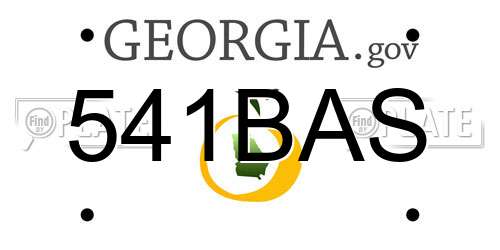 541BAS Georgia License Plate