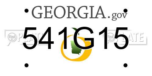 541G15 Georgia License Plate