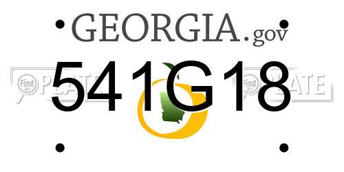 541G18 Georgia License Plate
