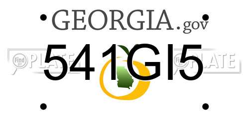 541GI5 Georgia License Plate