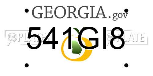 541GI8 Georgia License Plate