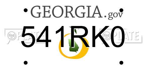 541RK0 Georgia License Plate