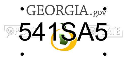 541SA5 Georgia License Plate