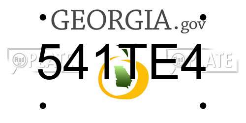 541TE4 Georgia License Plate