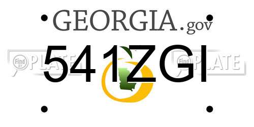 541ZGI Georgia License Plate