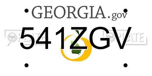 541ZGV Georgia License Plate