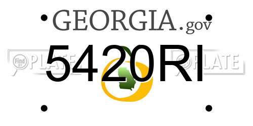 5420RI Georgia License Plate