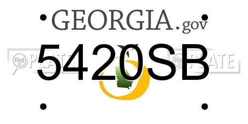 5420SB Georgia License Plate