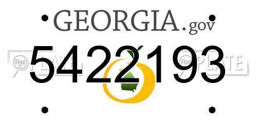 5422193 Georgia License Plate