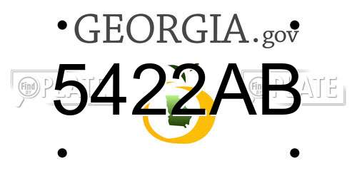 5422AB Georgia License Plate