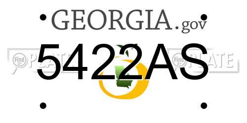 5422AS Georgia License Plate
