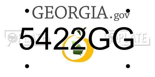 5422GG Georgia License Plate