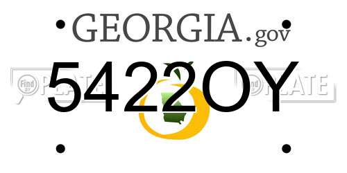5422OY Georgia License Plate