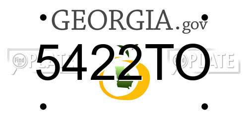 5422TO Georgia License Plate