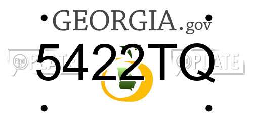 5422TQ Georgia License Plate
