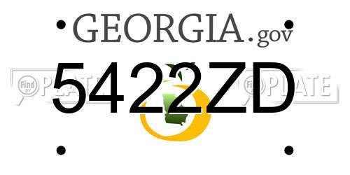 5422ZD Georgia License Plate
