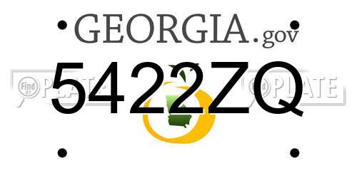 5422ZQ Georgia License Plate