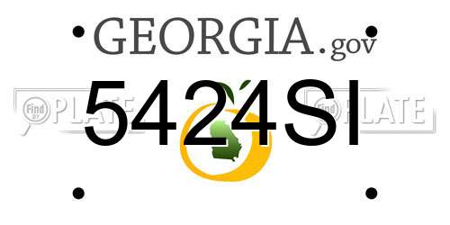 5424SI Georgia License Plate
