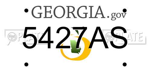 5427AS Georgia License Plate