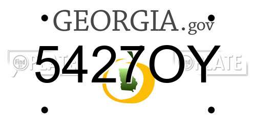 5427OY Georgia License Plate