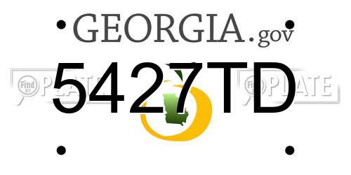 5427TD Georgia License Plate