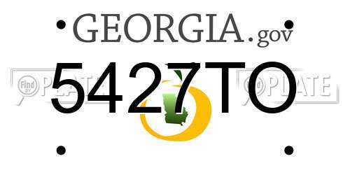 5427TO Georgia License Plate