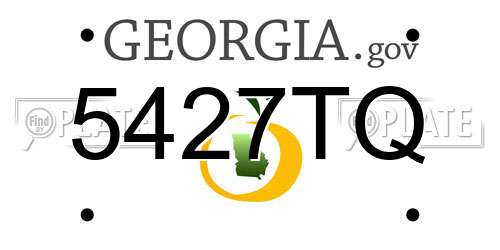 5427TQ Georgia License Plate