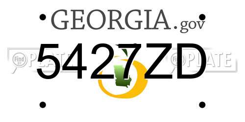 5427ZD Georgia License Plate