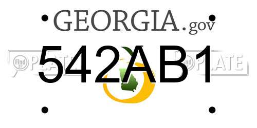 542AB1 Georgia License Plate