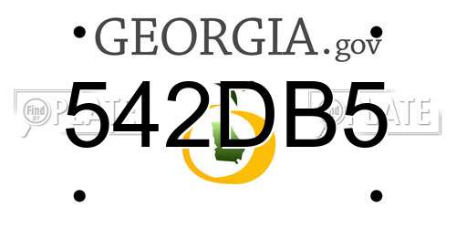542DB5 Georgia License Plate