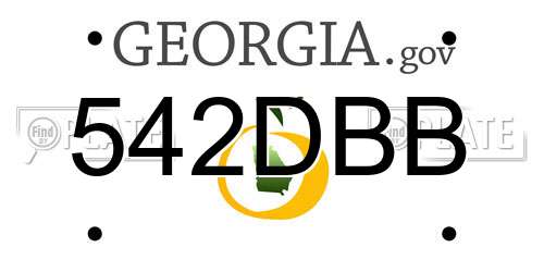 542DBB Georgia License Plate