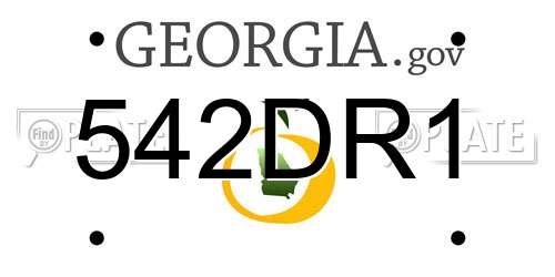 542DR1 Georgia License Plate