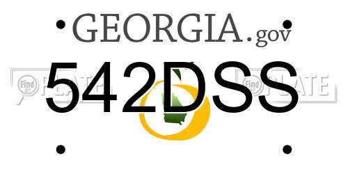 542DSS Georgia License Plate