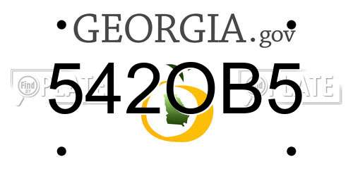542OB5 Georgia License Plate