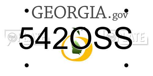 542OSS Georgia License Plate