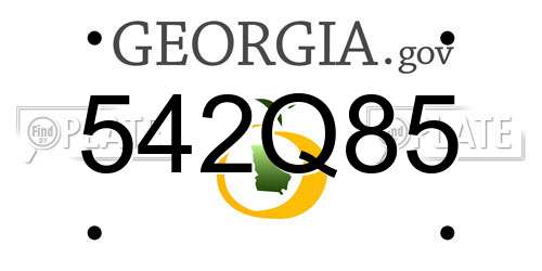 542Q85 Georgia License Plate