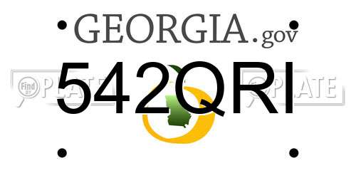 542QRI Georgia License Plate