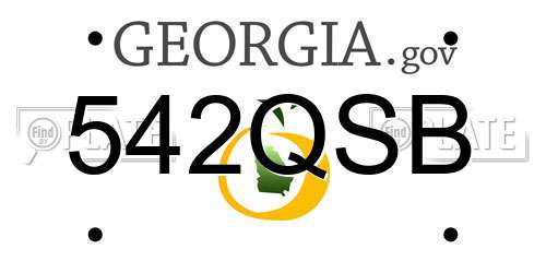 542QSB Georgia License Plate