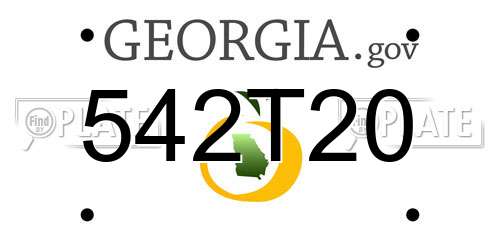 542T20 Georgia License Plate